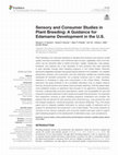 Sensory and Consumer Studies in Plant Breeding: A Guidance for Edamame Development in the U.S Cover Page