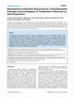 Development of Genomic Resources for a thraustochytrid Pathogen and Investigation of Temperature Influences on Gene Expression Cover Page