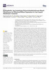 Hydrophobic Ag-Containing Polyoctylmethylsiloxane-Based Membranes for Ethylene/Ethane Separation in Gas-Liquid Membrane Contactor Cover Page