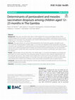 Determinants of pentavalent and measles vaccination dropouts among children aged 12–23 months in The Gambia Cover Page