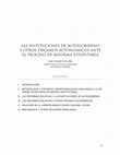 Las instituciones de autogobierno y otros órganos autonómicos ante el proceso de reforma estatutaria Cover Page