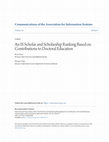 An IS Scholar and Scholarship Ranking Based on Contributions to Doctoral Education Cover Page