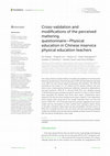 Cross-validation and modifications of the perceived mattering questionnaire—Physical education in Chinese inservice physical education teachers Cover Page