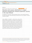 Structure and vacancy distribution in copper telluride nanoparticles influence plasmonic activity in the near-infrared Cover Page