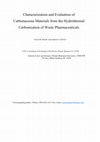 Characterization and Evaluation of Carbonaceous Materials from the Hydrothermal Carbonization of Waste Pharmaceuticals Cover Page