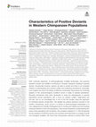 Characteristics of Positive Deviants in Western Chimpanzee Populations Cover Page