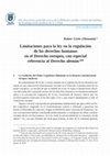 Limitaciones para la ley en la regulación de los derechos humanos en el derecho europeo, con especial referencia al derecho alemán Cover Page