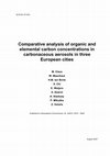 Comparative analysis of organic and elemental carbon concentrations in carbonaceous aerosols in three European cities Cover Page