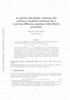 A special self-similar solution and existence of global solutions for a reaction-diffusion equation with Hardy potential Cover Page