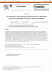 Research paper thumbnail of The Thoughts of School Principals about the Effects of Educational Supervisors on Training of Teachers in Terms of Professions