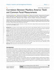 Correlation Between Maxillary Anterior Teeth and Common Facial Measurements Cover Page