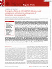 Synergistic effects of ADAMTS13 deficiency and complement activation in pathogenesis of thrombotic microangiopathy Cover Page