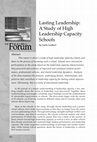 Lasting Leadership: A Study of High Leadership Capacity Schools Cover Page