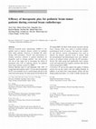 Research paper thumbnail of Efficacy of therapeutic play for pediatric brain tumor patients during external beam radiotherapy