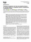 Treatment compliance and risk and protective factors for suicide ideation to completed suicide in adolescents: a systematic review Cover Page