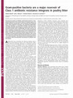 Research paper thumbnail of Gram-positive bacteria are a major reservoir of Class 1 antibiotic resistance integrons in poultry litter