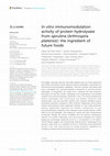 In vitro immunomodulation activity of protein hydrolysate from spirulina (Arthrospira platensis): the ingredient of future foods Cover Page