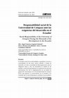 Responsabilidad social de la Universidad de Cotopaxi ante las exigencias del desarrollo en el Ecuador Social Responsibility of the University of Cotopaxi Facing the Demands of the Development in the Ecuador Cover Page