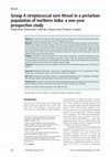 Research paper thumbnail of Group A streptococcal sore throat in a periurban population of northern India: A one-year prospective study