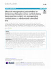 Effect of intraoperative paravertebral or intravenous lidocaine versus control during lung resection surgery on postoperative complications: A randomized controlled trial Cover Page