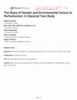 The Share of Genetic and Environmental Factors to Perfectionism: A Classical Twin Study Cover Page