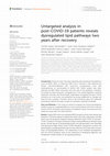 Untargeted analysis in post-COVID-19 patients reveals dysregulated lipid pathways two years after recovery Cover Page