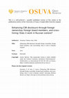 Enhancing CSR Disclosure through Foreign Ownership, Foreign Board Members, and Cross-Listing: Does It Work in Russian Context? Cover Page