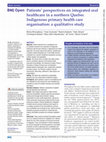 Patients’ perspectives on integrated oral healthcare in a northern Quebec Indigenous primary health care organisation: a qualitative study Cover Page