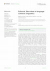 Editorial: New ideas in language sciences: linguistics Cover Page