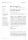 RISE: an open-source architecture for interdisciplinary and reproducible human–robot interaction research Cover Page