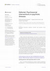 Editorial: Psychosocial interventions in psychotic illnesses Cover Page