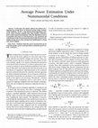 Average power estimation under nonsinusoidal conditions Cover Page