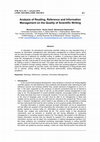 Analysis of Reading, Reference and Information Management on the Quality of Scientific Writing Cover Page