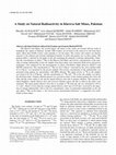 A study on natural radioactivity in khewra salt mines, Pakistan Cover Page