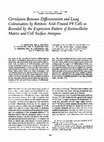 Correlation between differentiation and lung colonization by retinoic acid-treated F9 cells as revealed by the expression pattern of extracellular matrix and cell surface antigens Cover Page