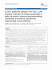 Research paper thumbnail of In silico predicted epitopes from the COOH-terminal extension of cysteine proteinase B inducing distinct immune responses during Leishmania (Leishmania) amazonensis experimental murine infection