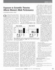 Research paper thumbnail of Exposure to Scientific Theories Affects Women's Math Performance