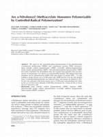 Are O-Nitrobenzyl (Meth) Acrylate Monomers Polymerizable by Controlled-Radical Polymerization? Cover Page