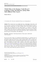 Research paper thumbnail of “Public Policy is Like Having a Vaudeville Act”: Languages of Duty and Difference among Think Tank-Affiliated Policy Experts