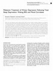 Melatonin treatment of winter depression following total sleep deprivation: waking EEG and mood correlates Cover Page