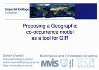 Research paper thumbnail of Proposing a geographic co-occurrence model as a tool for GIR