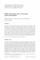 Public involvement: How to encourage citizen participation Cover Page