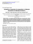 Research paper thumbnail of Variability of essential oil composition in Albanian accessions of Satureja montana L