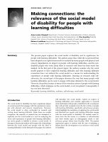 Making Connections: the Relevance of the Social Model of Disability for People With Learning Difficulties Cover Page