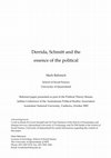 Derrida, Schmitt and the essence of the political Cover Page