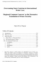 Overcoming state-centrism in international water law: ‘Regional common concern’ as the normative foundation of water security Cover Page