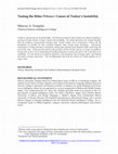 Research paper thumbnail of Tasting the Bitter Pekmez: Causes of Turkey's Instability