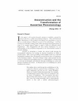 Deconstruction and the transformation of Husserlian Phenomenology Cover Page