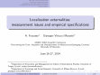 Research paper thumbnail of Localization externalities: measurement issues and empirical specifications