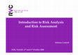 Introduction to Risk Analysis and Risk Assessment and Risk Assessment Cover Page